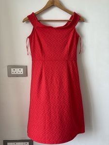 Vibrant Red Textured Mini Dress