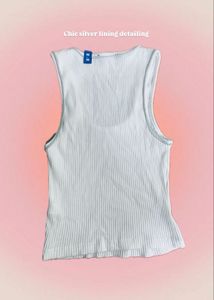 White Tank Top silver detailing