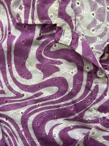 Stylish Purple &amp; White Swirl Print Kurta