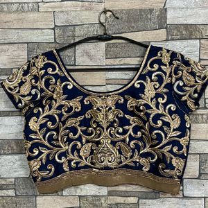 Embroidered navy Blue Blouse fix price