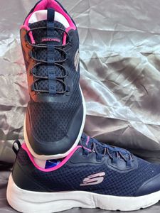 Skechers Navy Blue Pink Running Shoes