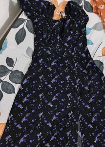 Chic Floral A-Line Midi Dress