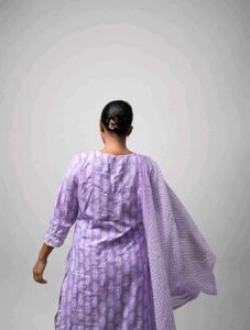 Pretty Purple Cotton Kurta Set