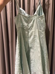 Light Green Textured Mini Dress
