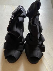 Black Peep-Toe Heels