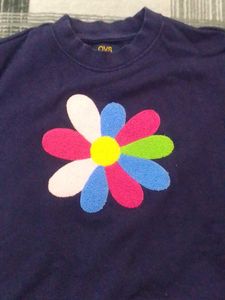 Girl's Navy Floral Sweatshirt