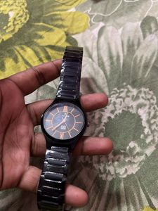 Titan Black Metal Watch