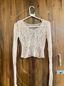 Sheer Knit Long Sleeve Top