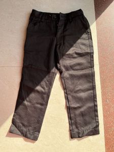 Classic Black Textured Trousers