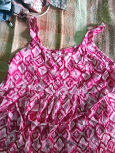 Pink Geometric Print Tank Top