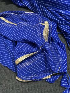 Vibrant Blue Leheriya Lehenga Choli Set
