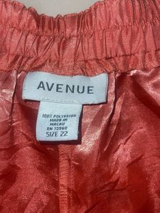Elegant Coral Silk Palazzos