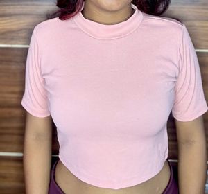 Pink Mock Neck Top
