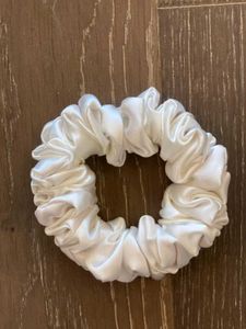 Set Of 3 L,M,S White Satin scrunchies Hair Tie