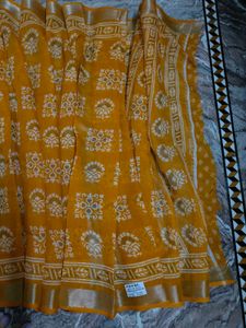 New Arrival Yellow Floral Print Saree