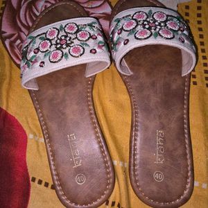 Ethnic Embellished Flip Flop For Women UK 8