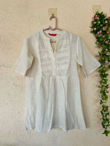 Elegant White Linen Kurta