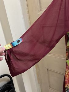 Maroon Colourful Long Kurta