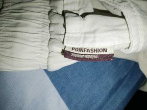 White Casual Drawstring Pants