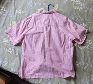 DIY Cropped Boxy Fit Pink stripped Shirt
