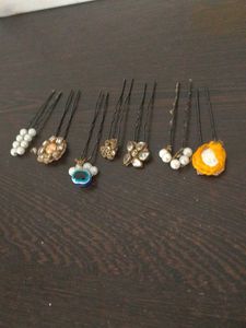 Unique Embellished Hair Pins Set