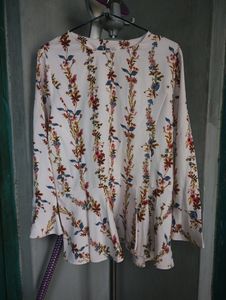 Peplum Ladies Tops Floral Print
