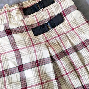 Plaid Pleated high waist skirt