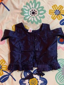 Girl's Pink Blue Lahenga 5-7 years without chunri