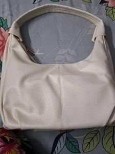 Stylish Cream Hobo Handbag