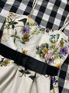 Floral Print Dress with Black Bow
