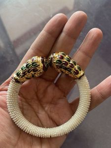 Exquisite Handcrafted Gold & Pearl Bangle