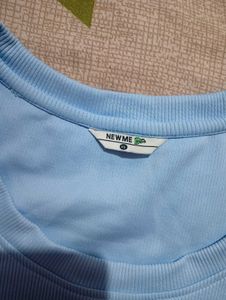 Light Blue Ribbed Crop Top