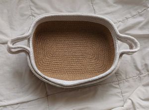 2 pieces of woven basket , organizer , room decor