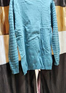 Blue Textured normal tshirt ragular