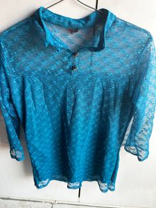 Blue Net Top