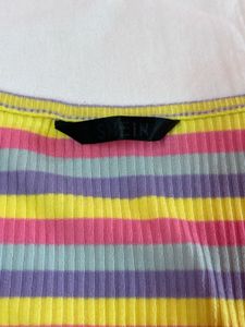 Striped Cropped Ribbed Top