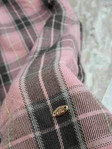 Plaid Sleeveless Pink Dress