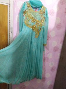 Teal Anarkali Dress