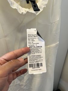 Cream Ruffle Tie-up Mini Dress