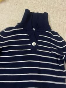 Striped Navy Turtleneck Sweater