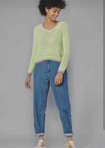 ONLY Green V-Neck Knit Sweater