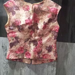 Silk Rose gold sparkly ethnic crop top