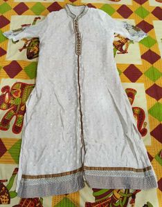 White Embellished Kurta