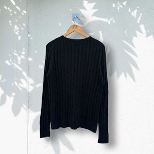 Ralph Lauren Black Cable Knit Sweater