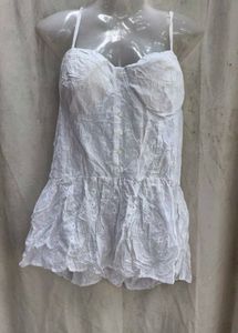 I. Embroidered White Camisole Top