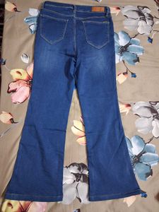 Flared Blue Denim Jeans