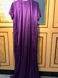 Purple Satin Nightgown -Freesize