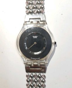 1999 Swatch Skin, Paved In Silver, Pure Black Face