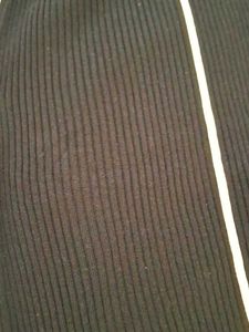 Sleek Black Ribbed Dress with White Trim