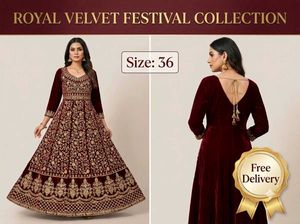 Royal Velvet Embroidered Festival Gown